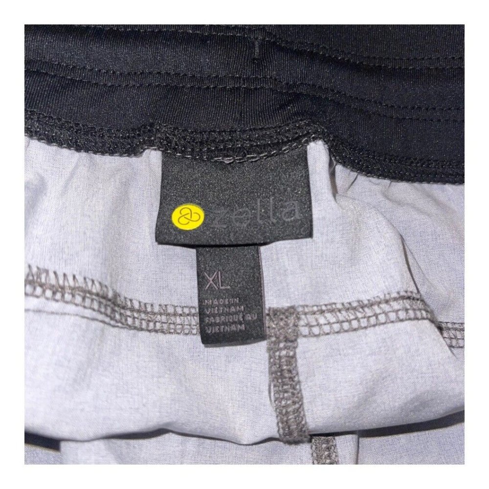 Zella Core Stretch Woven Shorts Men XL Dark Gray Marble Print Pull On Drawstring - Picture 6 of 10